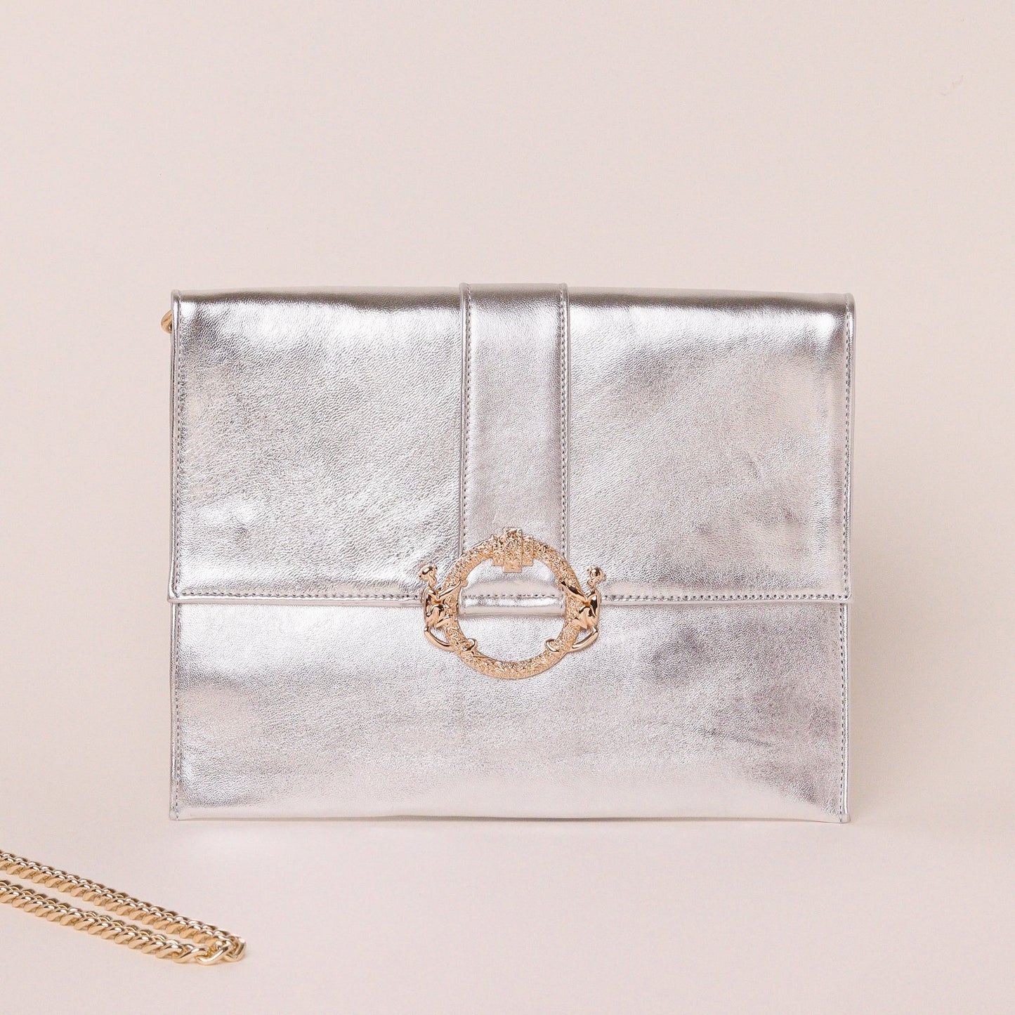 Genuino Women's Leather Bag - silver